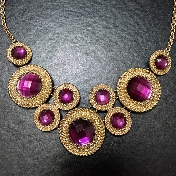 2028 Jewelry - *Sale*2028 gold tone necklace w purple rhinestones